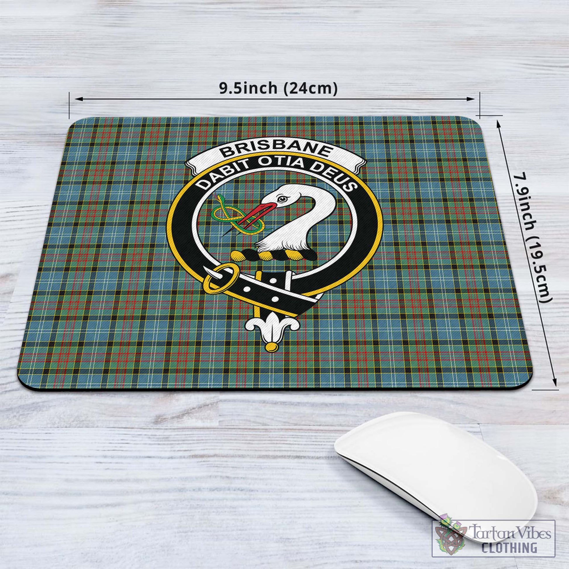 Tartan Vibes Clothing Brisbane modern Tartan Mouse Pad with Family Crest