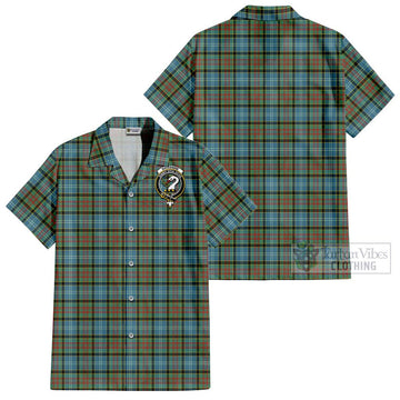 Brisbane Tartan Cotton Hawaiian Shirt with Family Crest