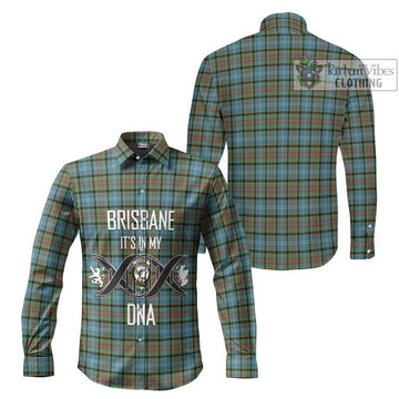 Brisbane Tartan Long Sleeve Button Shirt with Family Crest DNA In Me Style