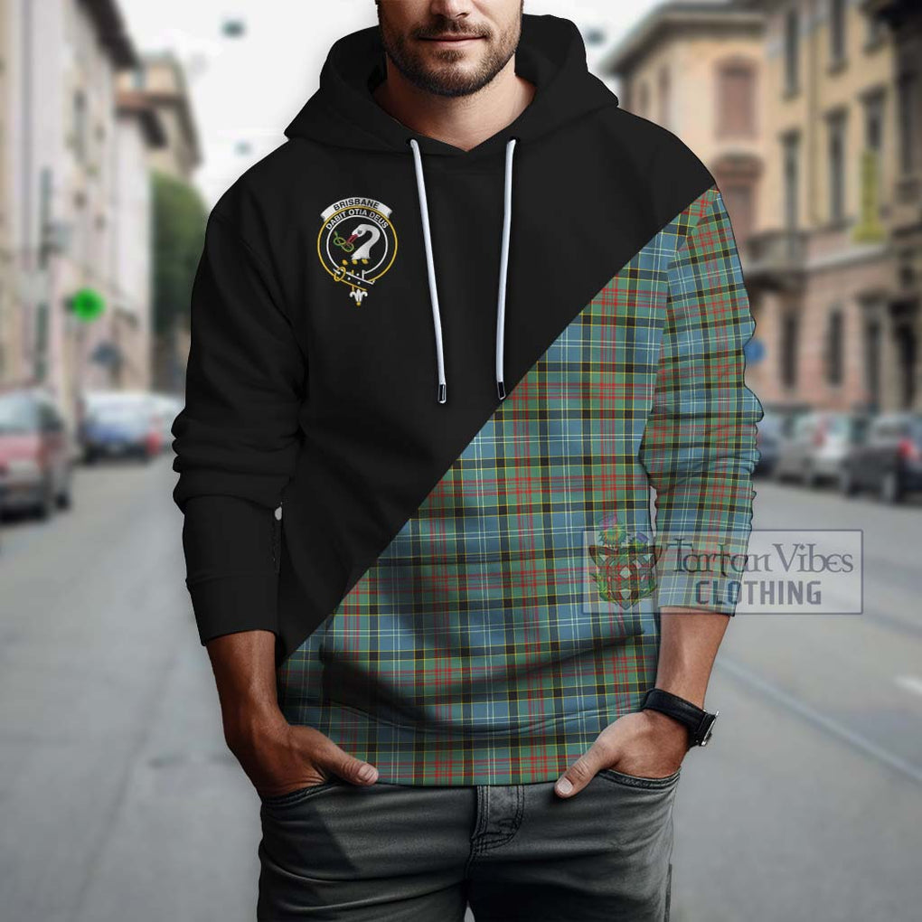 Brisbane Tartan Hoodie with Family Crest and Military Logo Style - Tartanvibesclothing Shop