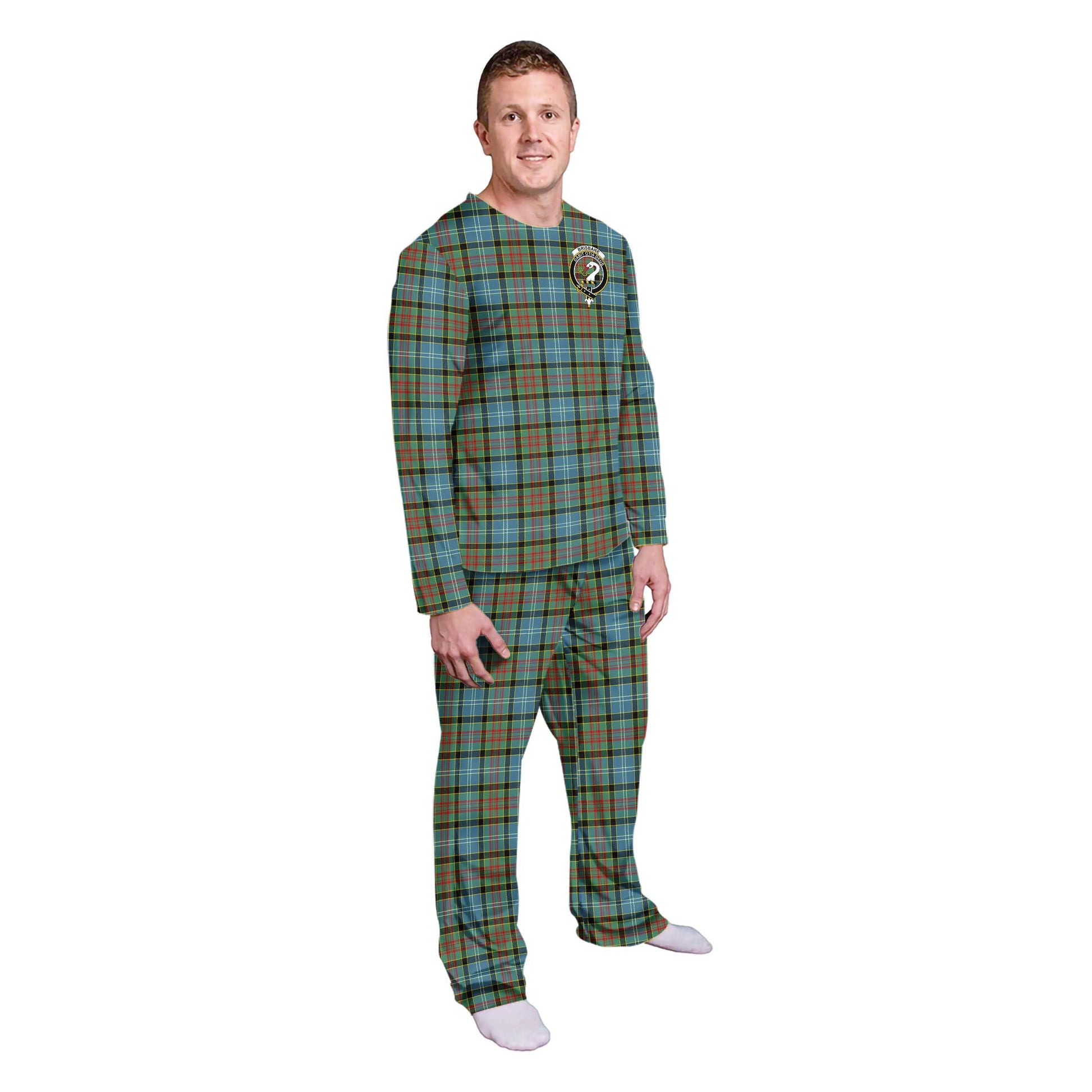 Brisbane Tartan Pajamas Family Set with Family Crest - Tartan Vibes Clothing