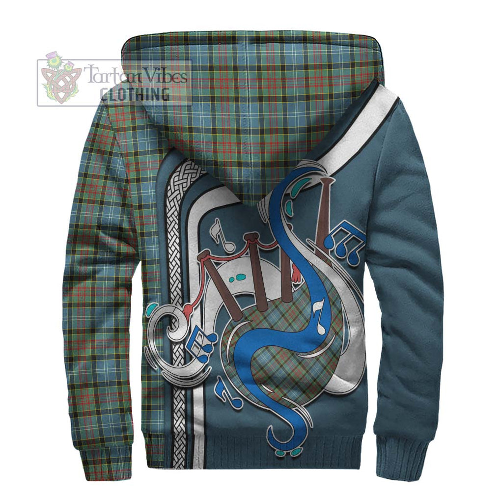 Brisbane Tartan Sherpa Hoodie with Epic Bagpipe Style - Tartanvibesclothing Shop