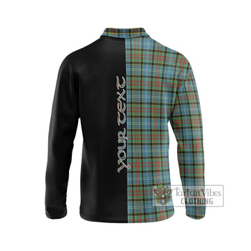 Brisbane Tartan Long Sleeve Polo Shirt with Family Crest and Half Of Me Style