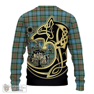 Brisbane Tartan Ugly Sweater with Family Crest Celtic Wolf Style