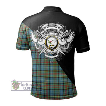 Brisbane Tartan Polo Shirt with Family Crest and Military Logo Style