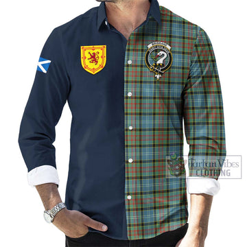 Brisbane Tartan Long Sleeve Button Shirt Alba with Scottish Lion Royal Arm Half Style