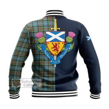 Brisbane Tartan Baseball Jacket Alba with Scottish Lion Royal Arm Half Style