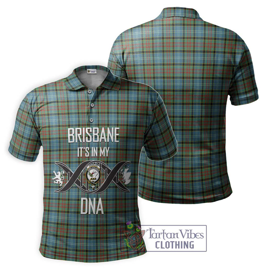 Brisbane Tartan Polo Shirt with Family Crest DNA In Me Style - Tartanvibesclothing Shop