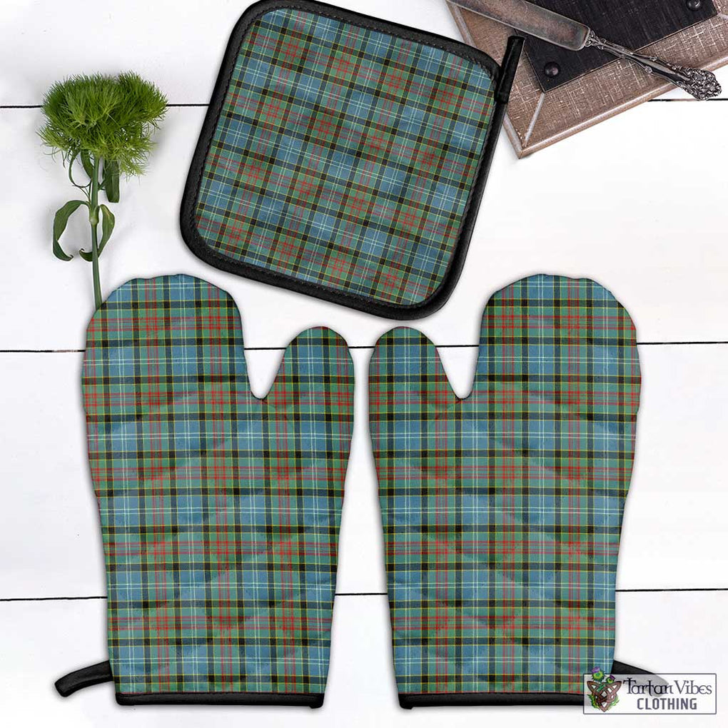 Brisbane Tartan Combo Oven Mitt & Pot-Holder Combo 1 Oven Mitt & 1 Pot-Holder Black - Tartan Vibes Clothing