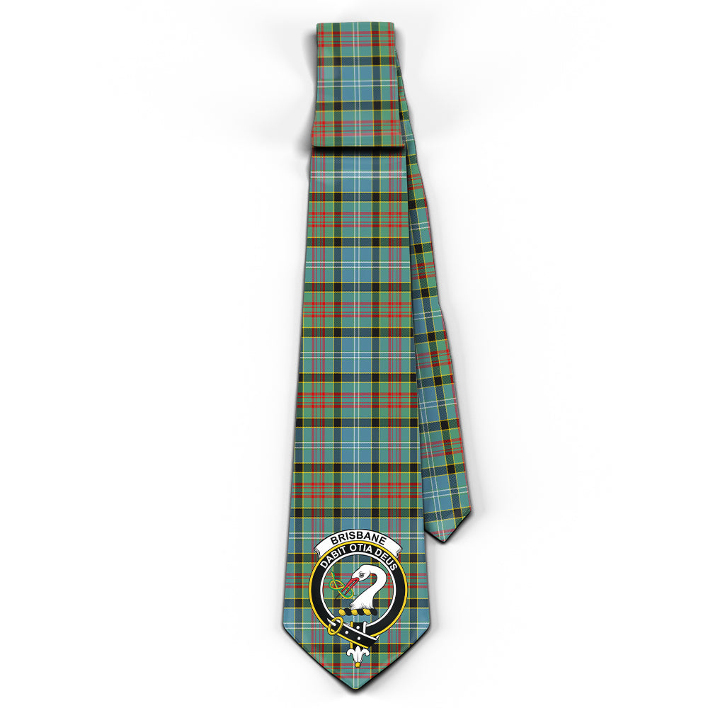 Brisbane Tartan Classic Necktie with Family Crest - Tartan Vibes Clothing