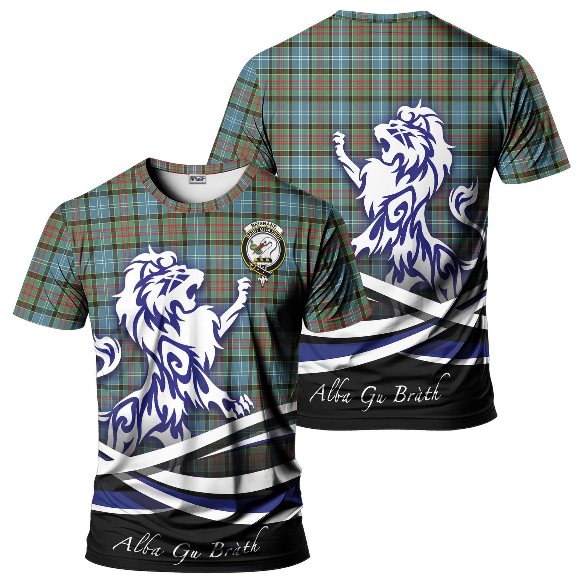 brisbane-modern-tartan-t-shirt-with-alba-gu-brath-regal-lion-emblem