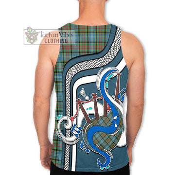 Brisbane Tartan Men's Tank Top with Epic Bagpipe Style