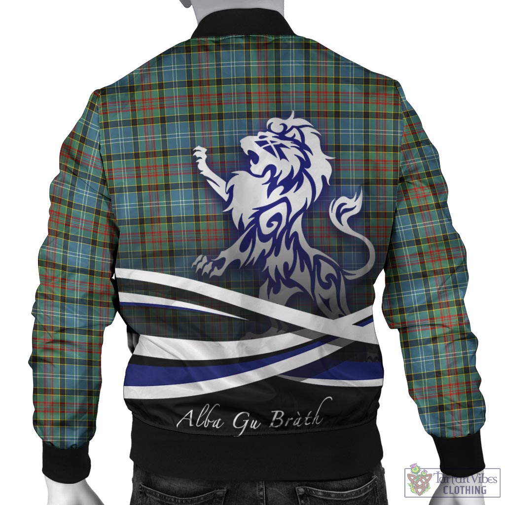 Tartan Vibes Clothing Brisbane modern Tartan Bomber Jacket with Alba Gu Brath Regal Lion Emblem