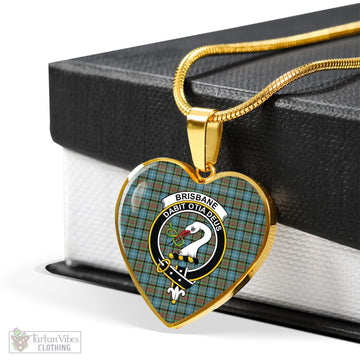 Brisbane Tartan Heart Necklace with Family Crest