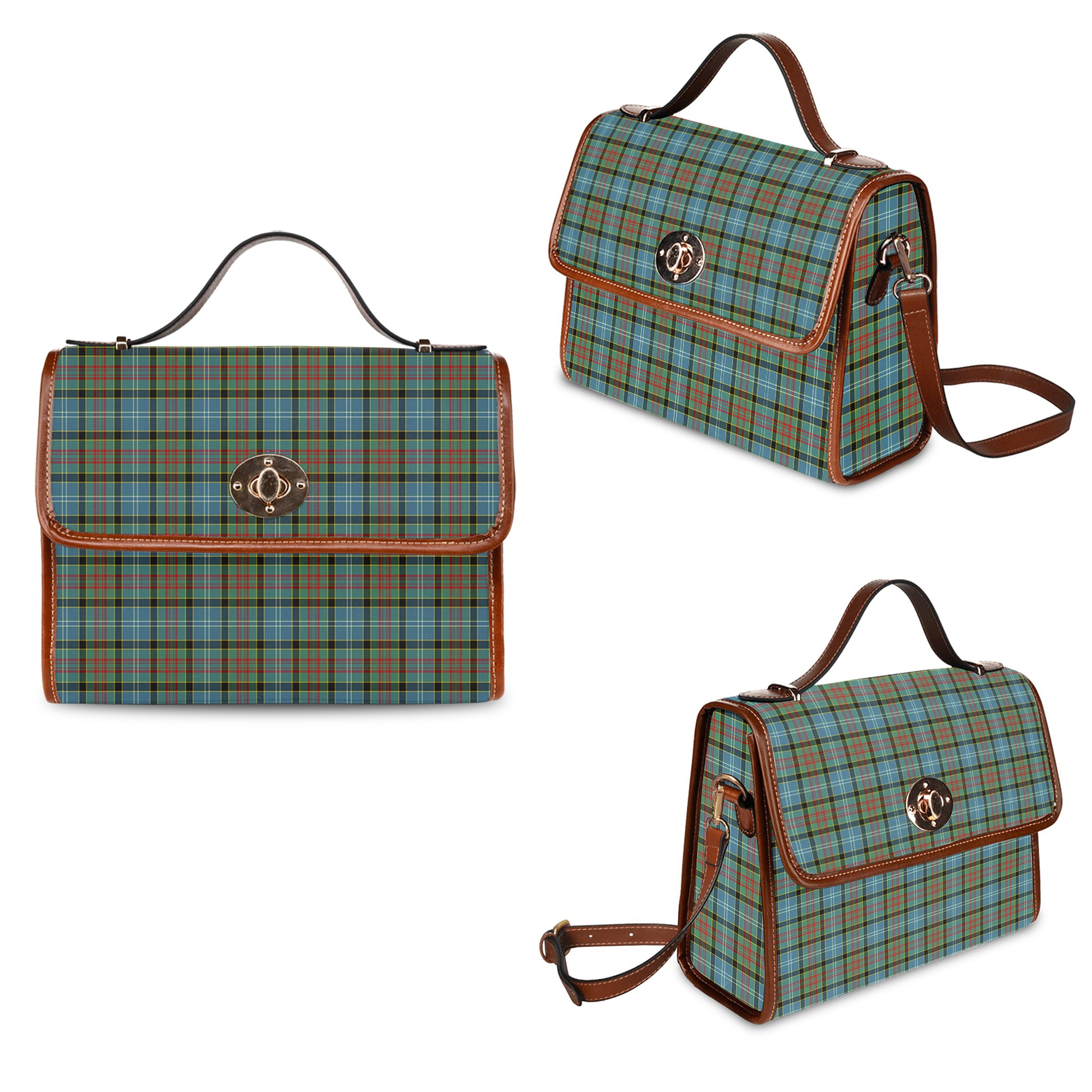 Brisbane modern Tartan Leather Strap Waterproof Canvas Bag - Tartanvibesclothing