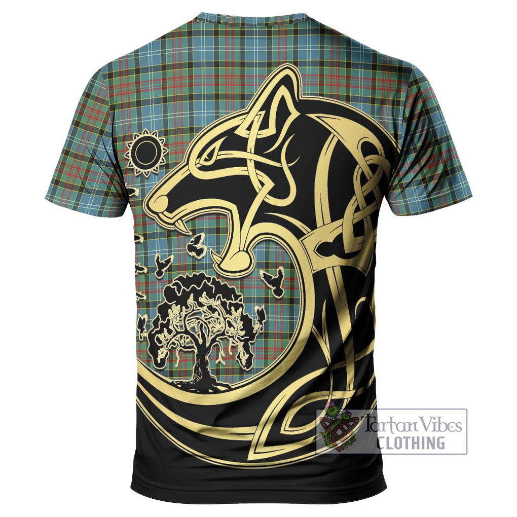 Brisbane Tartan T-Shirt with Family Crest Celtic Wolf Style - Tartan Vibes Clothing