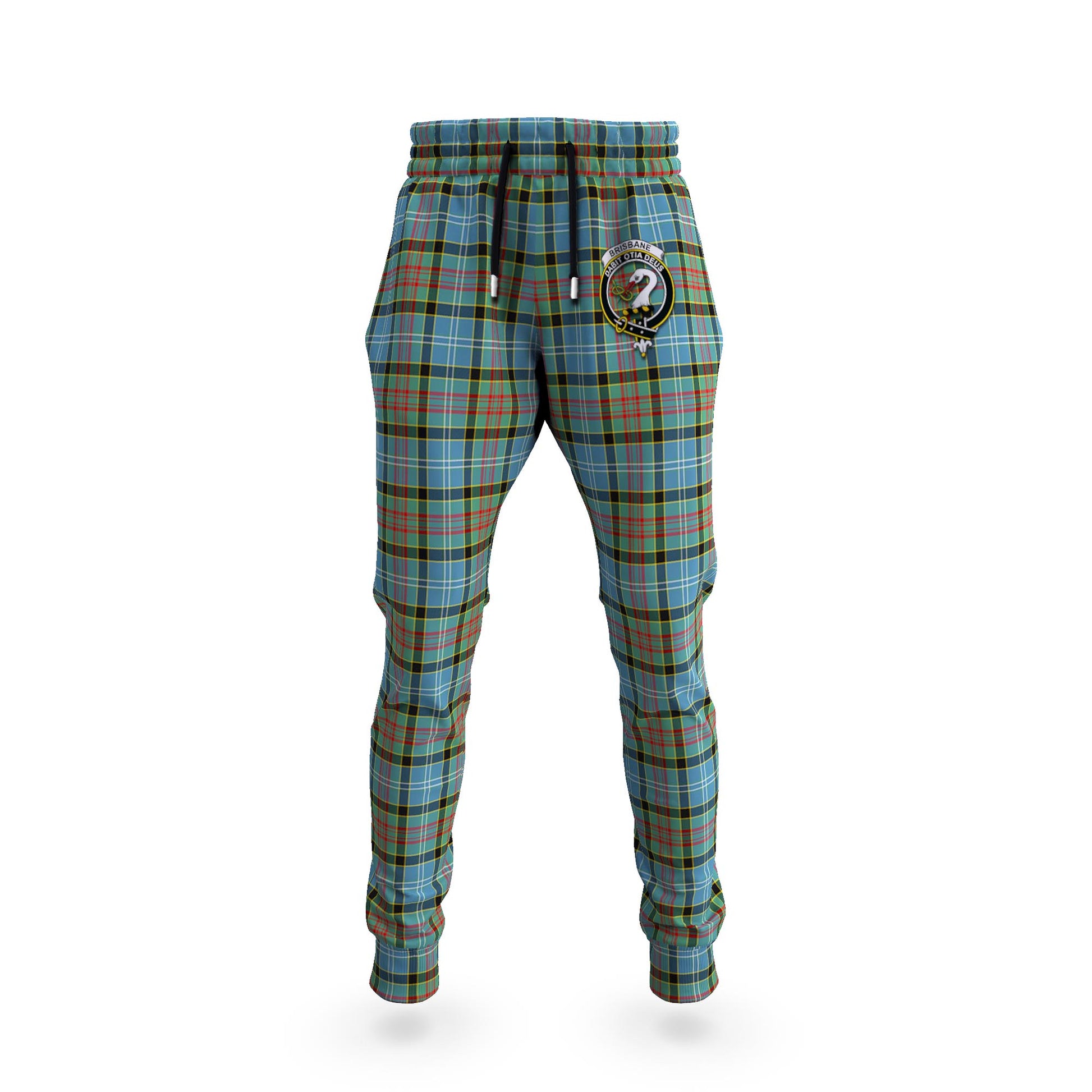 Brisbane Tartan Joggers Pants with Family Crest 5XL - Tartan Vibes Clothing