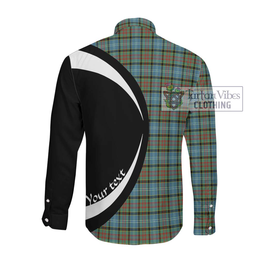 Brisbane Tartan Long Sleeve Button Up with Family Crest Circle Style Men's Shirt - Tartan Vibes Clothing