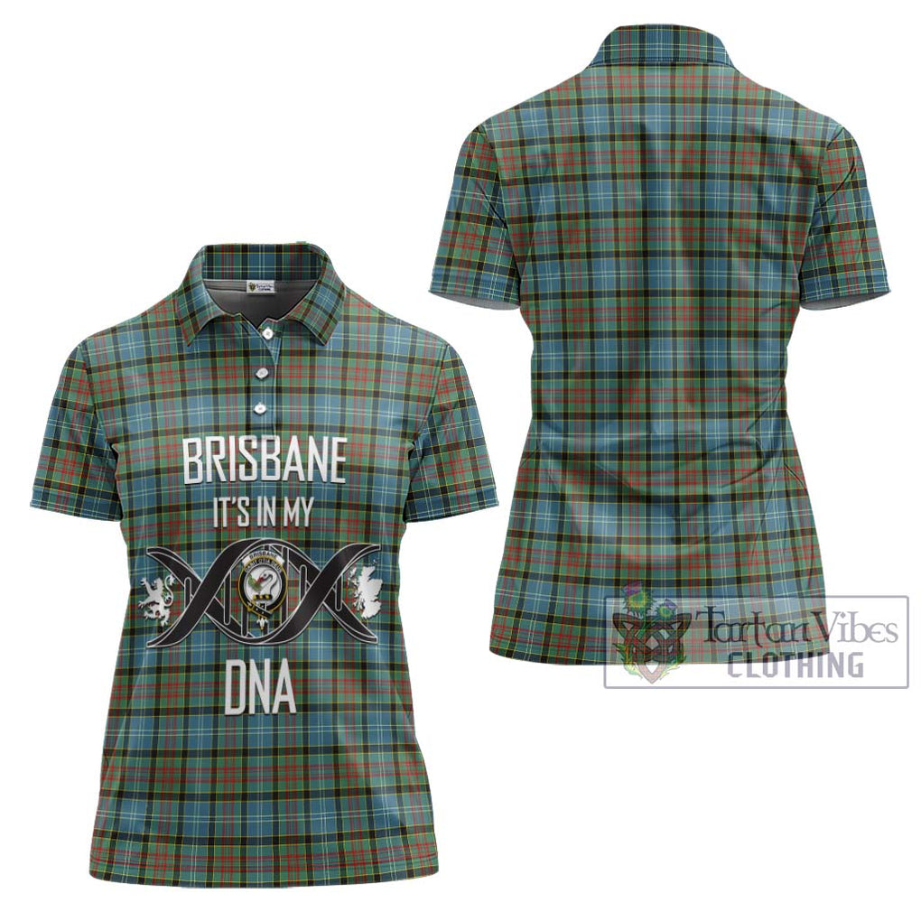 Brisbane Tartan Women's Polo Shirt with Family Crest DNA In Me Style - Tartanvibesclothing Shop