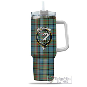 Brisbane Tartan and Family Crest Tumbler with Handle