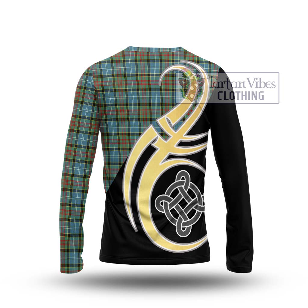 Brisbane Tartan Long Sleeve T-Shirt with Family Crest and Celtic Symbol Style - Tartan Vibes Clothing