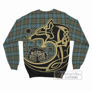 Brisbane Tartan Sweatshirt with Family Crest Celtic Wolf Style