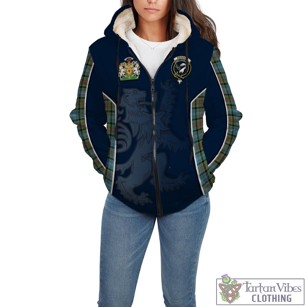 Tartan Vibes Clothing Brisbane modern Tartan Sherpa Hoodie with Family Crest and Lion Rampant Vibes Sport Style