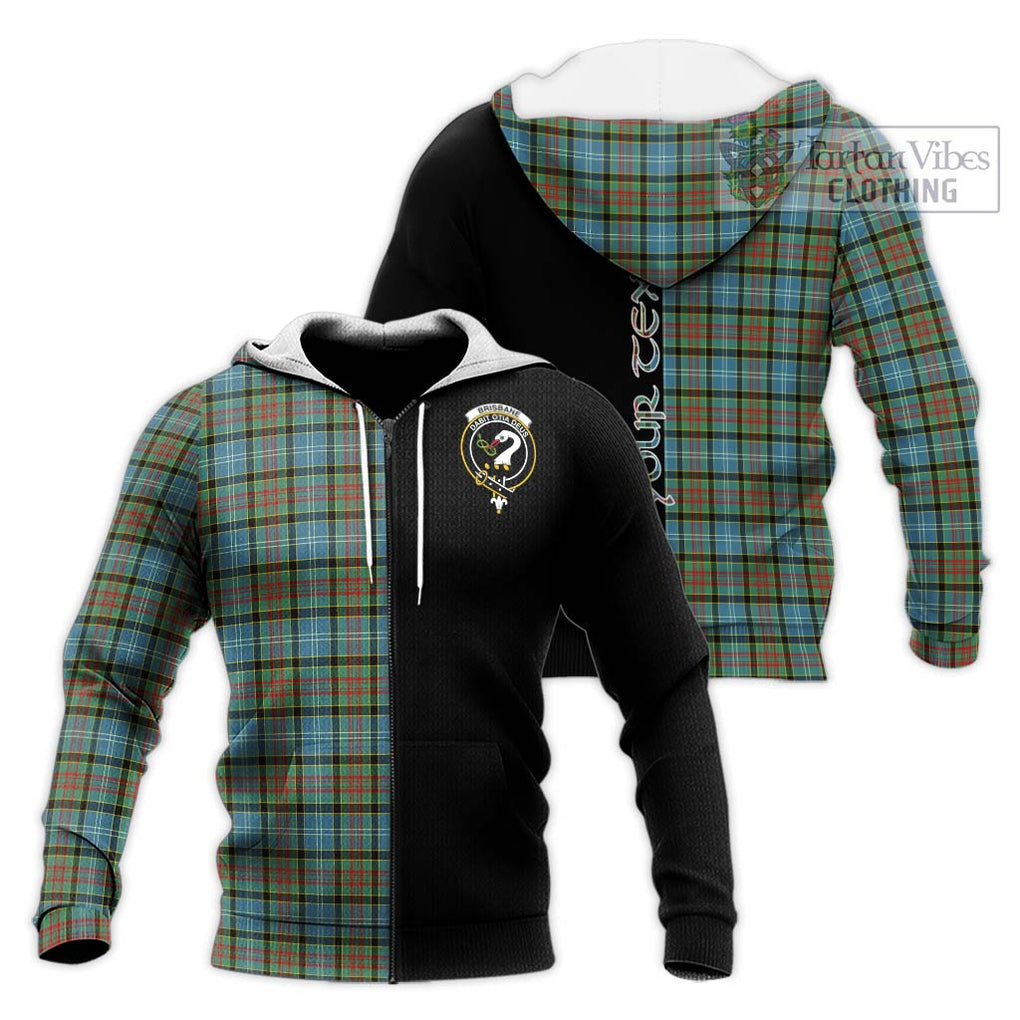 Brisbane Tartan Knitted Hoodie with Family Crest and Half Of Me Style Unisex Knitted Zip Hoodie - Tartanvibesclothing Shop