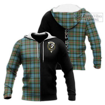 Brisbane Tartan Knitted Hoodie with Family Crest and Half Of Me Style