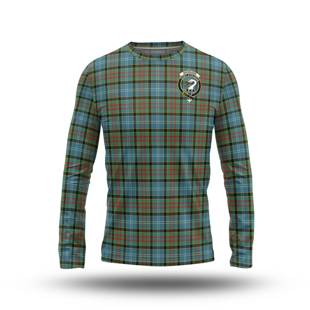 Brisbane modern Tartan Long Sleeve T-Shirt with Family Crest - Tartanvibesclothing