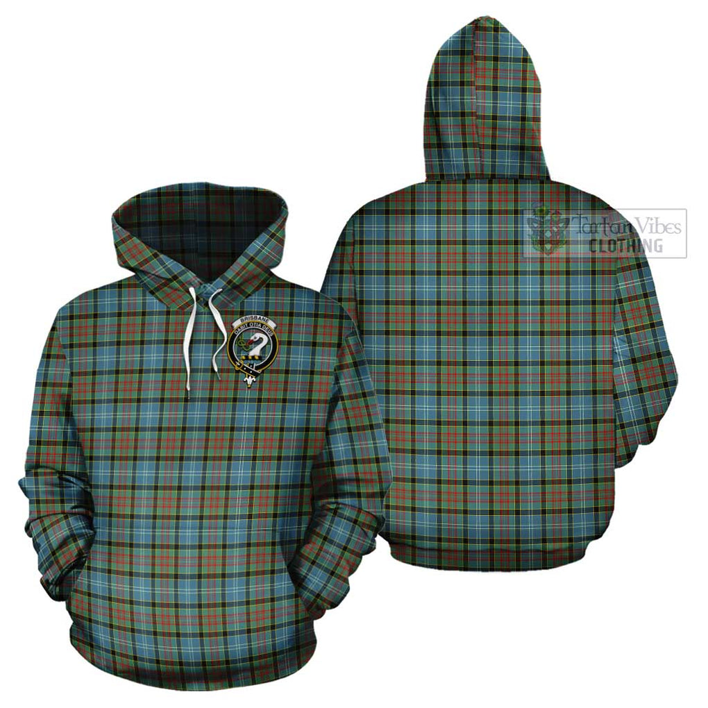 Brisbane Tartan Cotton Hoodie with Family Crest Pullover Hoodie - Tartan Vibes Clothing