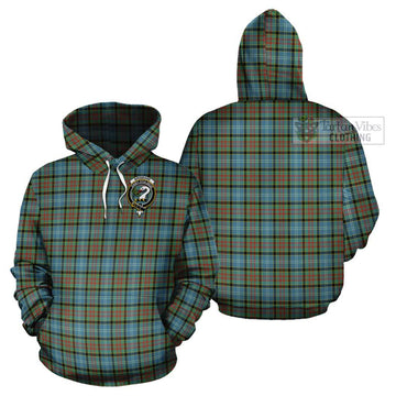 Brisbane Tartan Cotton Hoodie with Family Crest