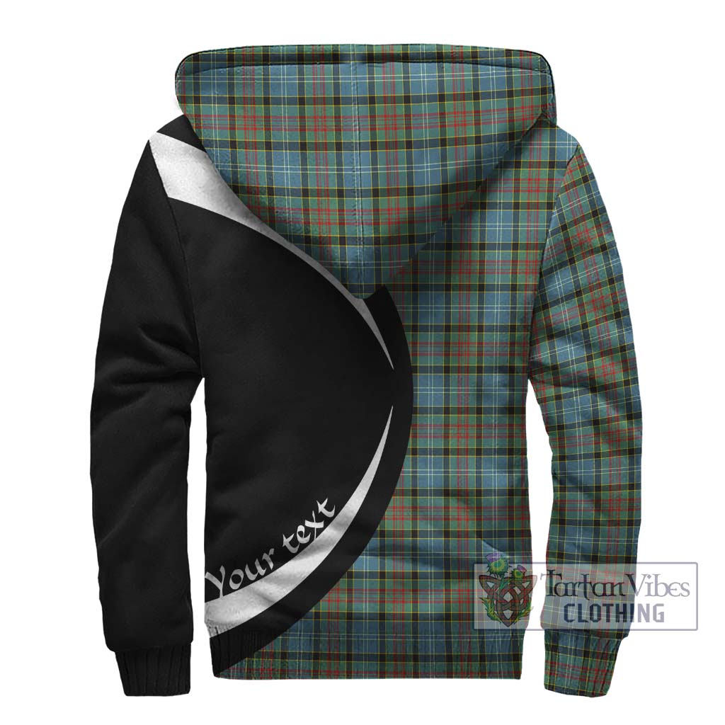 Brisbane Tartan Sherpa Hoodie with Family Crest Circle Style - Tartan Vibes Clothing