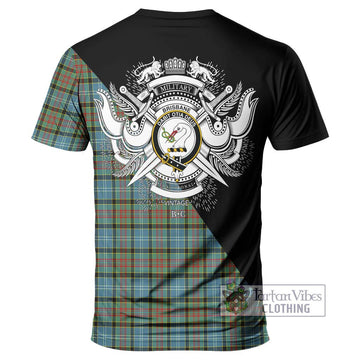 Brisbane Tartan T-Shirt with Family Crest and Military Logo Style