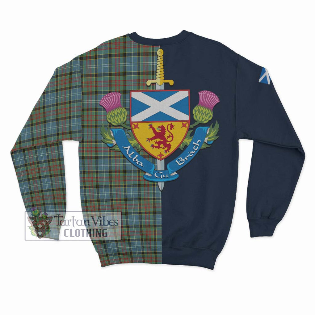 Tartan Vibes Clothing Brisbane Modern Tartan Sweatshirt with Scottish Lion Royal Arm Half Style