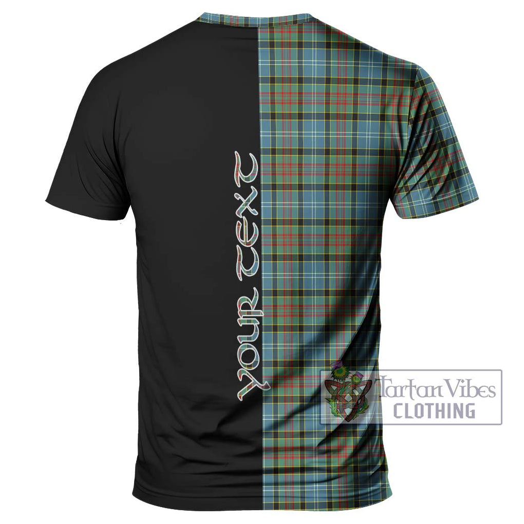 Brisbane Tartan T-Shirt with Family Crest and Half Of Me Style - Tartanvibesclothing Shop