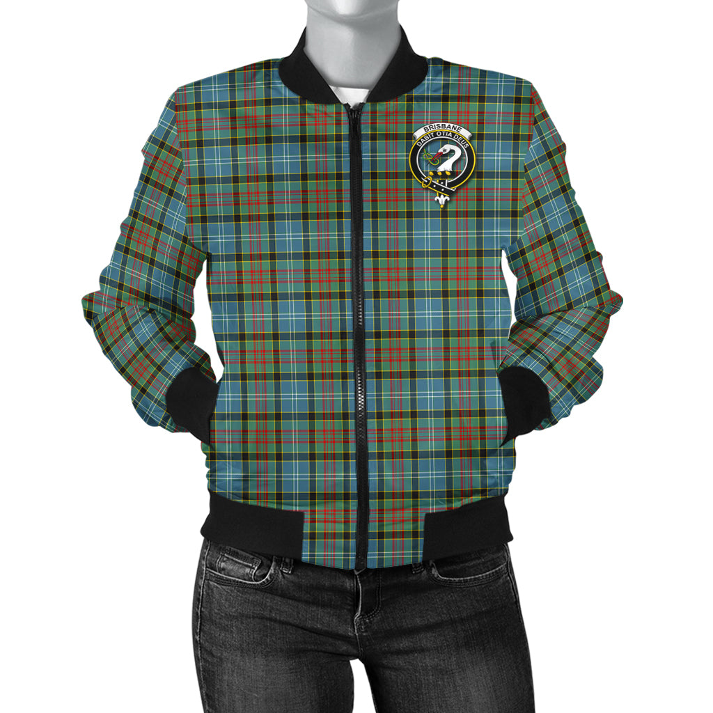 Brisbane modern Tartan Bomber Jacket with Family Crest - Tartanvibesclothing