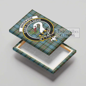 Brisbane Tartan Canvas Print Wall Art with Family Crest