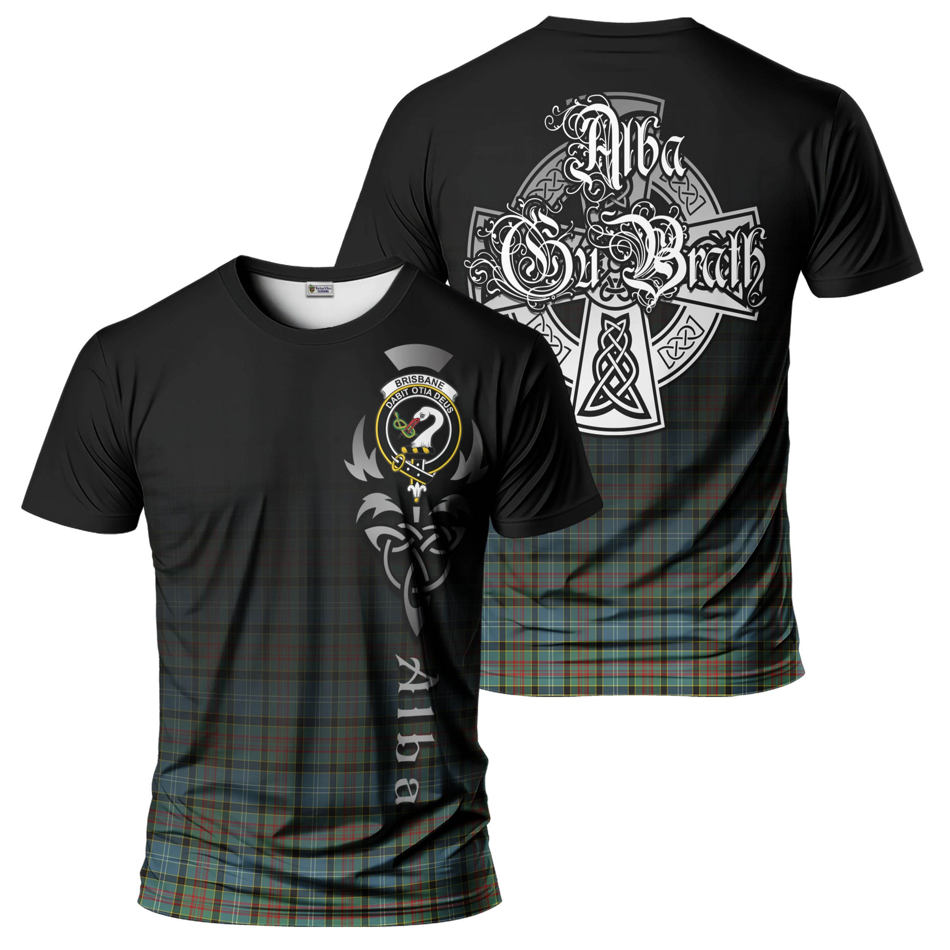 Tartan Vibes Clothing Brisbane modern Tartan T-Shirt Featuring Alba Gu Brath Family Crest Celtic Inspired