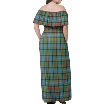 Brisbane Tartan Off Shoulder Long Dress