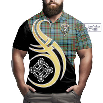 Brisbane Tartan Polo Shirt with Family Crest and Celtic Symbol Style