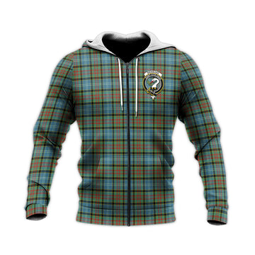 Brisbane Tartan Knitted Hoodie with Family Crest