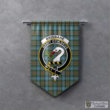 Brisbane Tartan Gonfalon, Tartan Banner with Family Crest