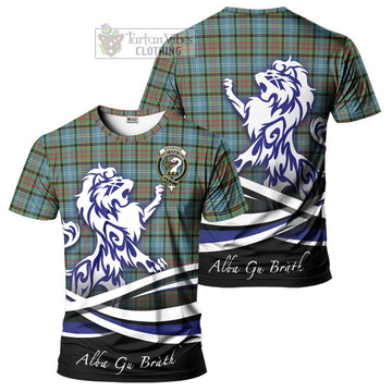 Brisbane Tartan Cotton T-shirt with Alba Gu Brath Regal Lion Emblem