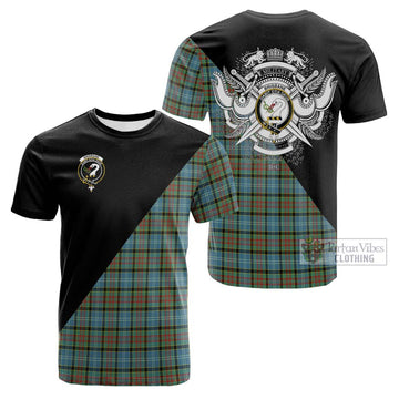 Brisbane Tartan Cotton T-shirt with Family Crest and Military Logo Style