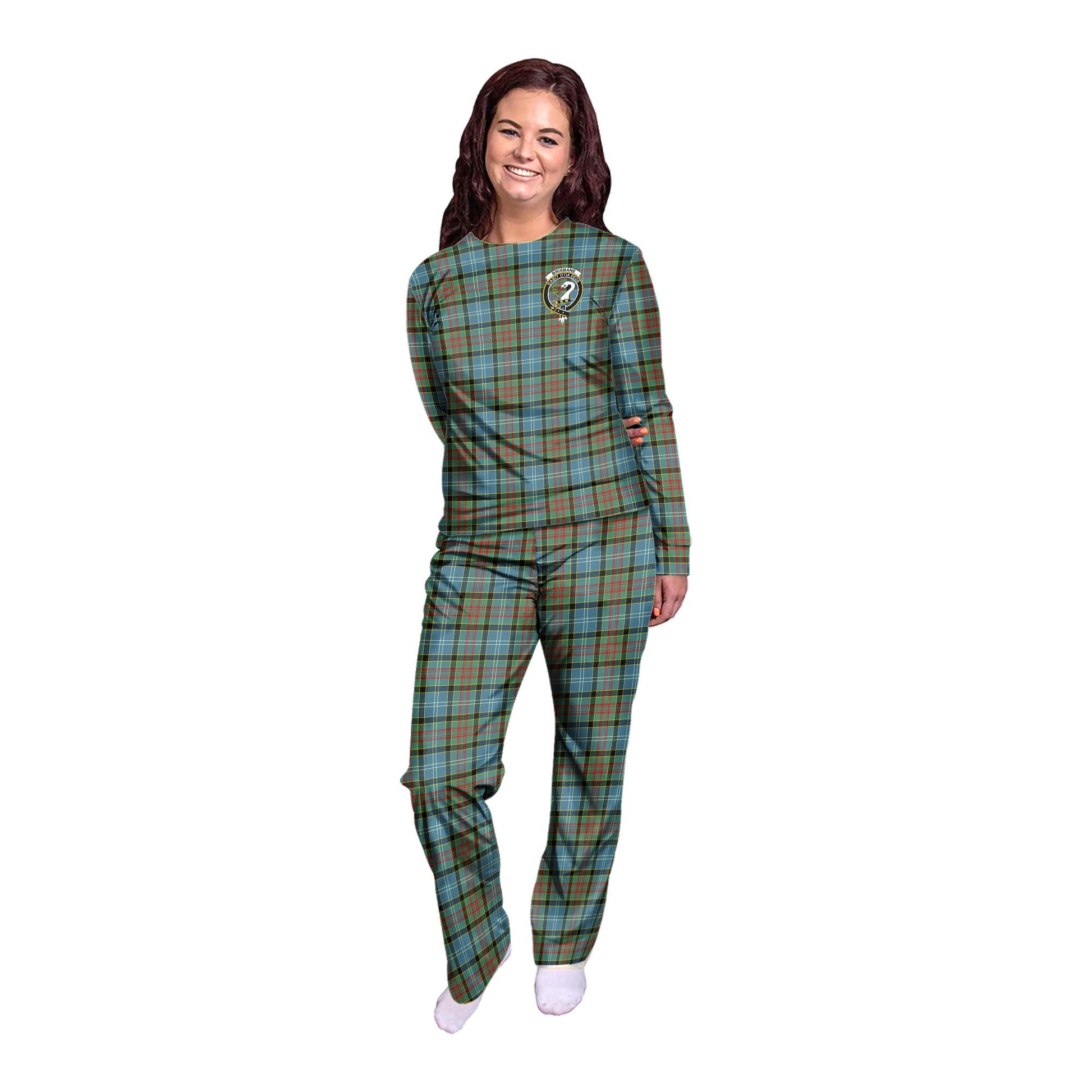 Brisbane Tartan Pajamas Family Set with Family Crest - Tartan Vibes Clothing