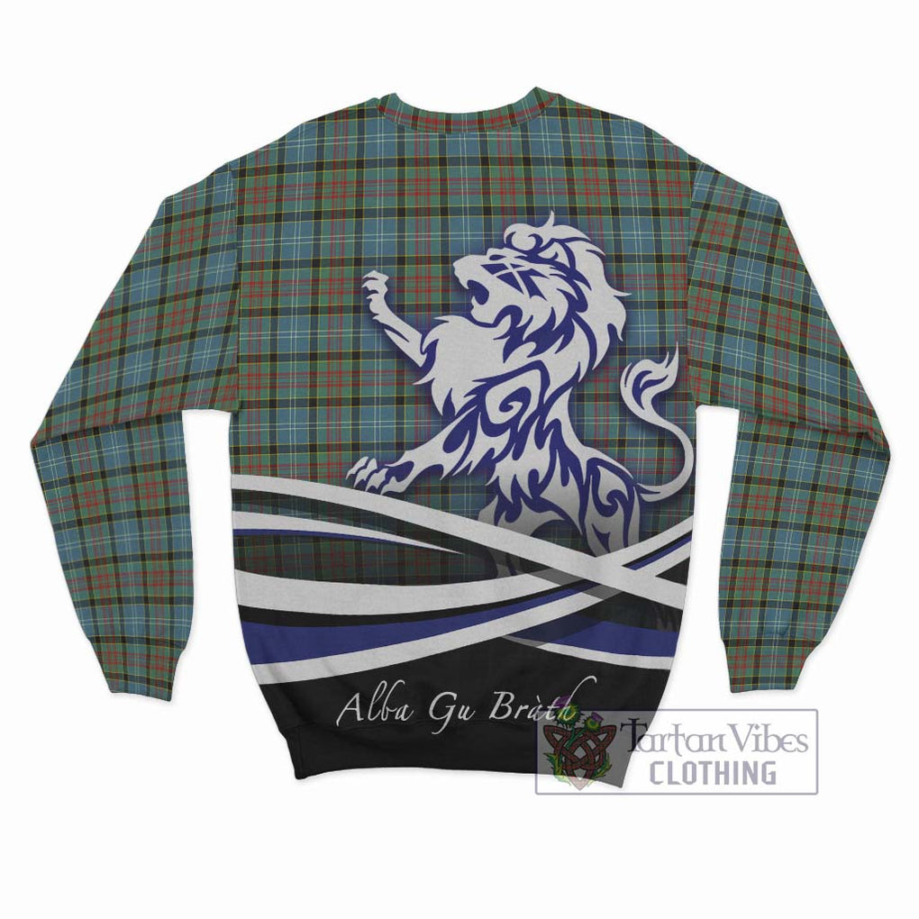 Brisbane Tartan Sweatshirt with Alba Gu Brath Regal Lion Emblem - Tartanvibesclothing Shop