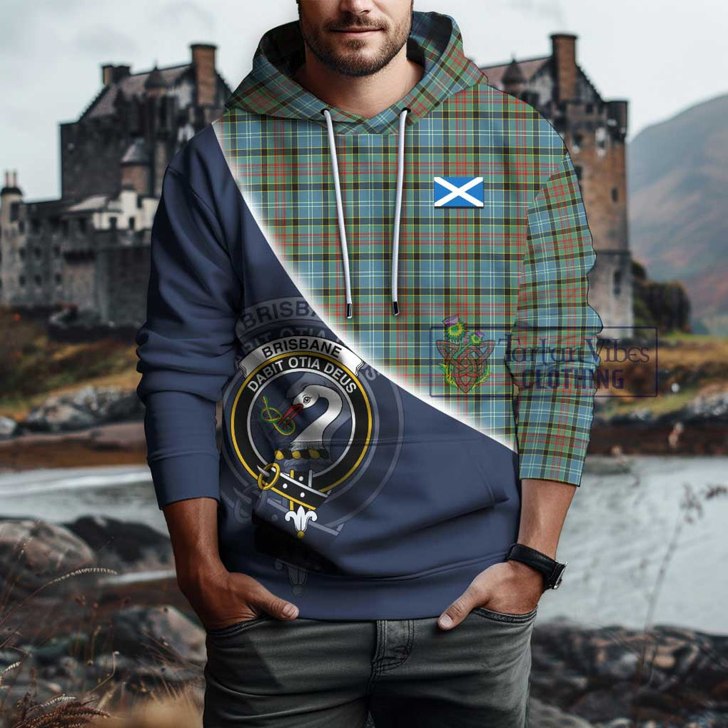 Brisbane Tartan Hoodie with Personalised National Flag and Family Crest Half Style - Tartanvibesclothing Shop