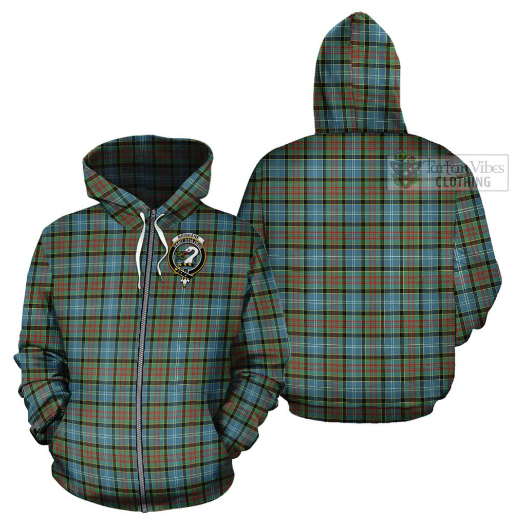 Brisbane Tartan Cotton Hoodie with Family Crest Zip Hoodie - Tartan Vibes Clothing