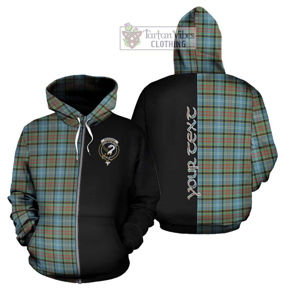 Brisbane Tartan Hoodie with Family Crest and Half Of Me Style - Tartanvibesclothing Shop